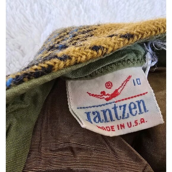 Vintage Wool Skirt Junior Womens Blue Plaid By Jantzen - Picture 4 of 7